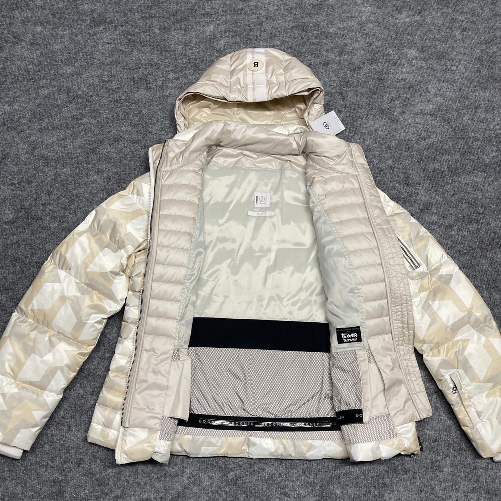 Bogner CARRY-D Jacket Womens XL Beige 750 Down Ski Geometric Luxury Waterproof - Picture 4 of 16